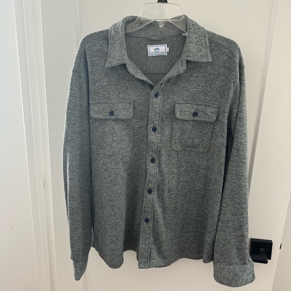 Men’s Southern Tide Beachwood Solid Twill Long Sleeve Shirt- L